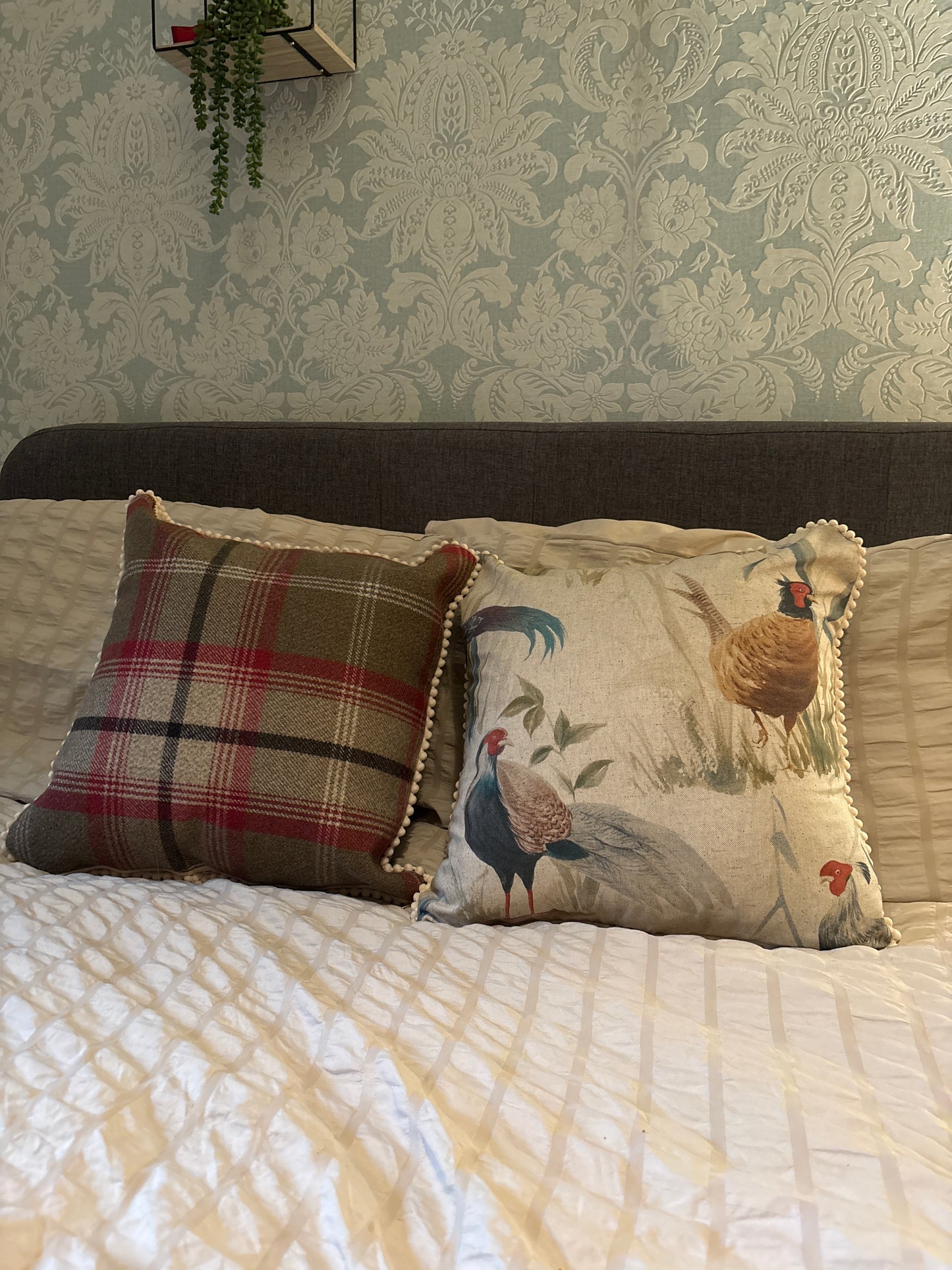 Pheasant Pom Pom cushion