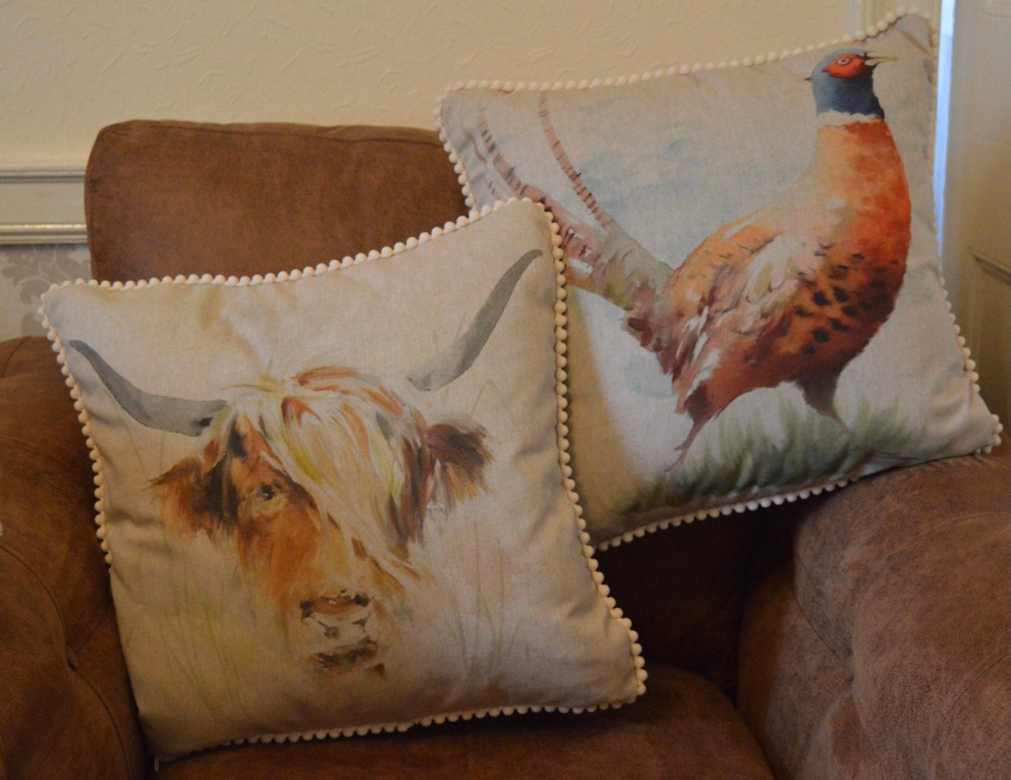 Highland cow cushion