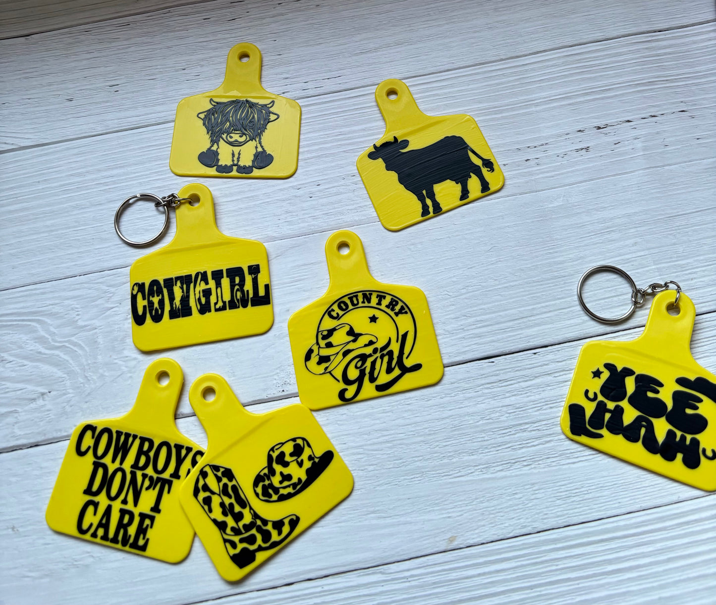 Cow tag keyrings