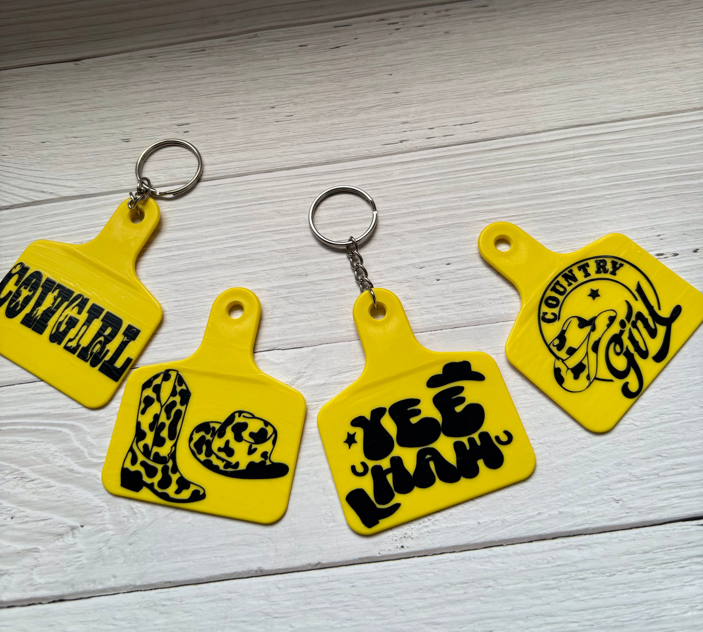 Cow tag keyrings