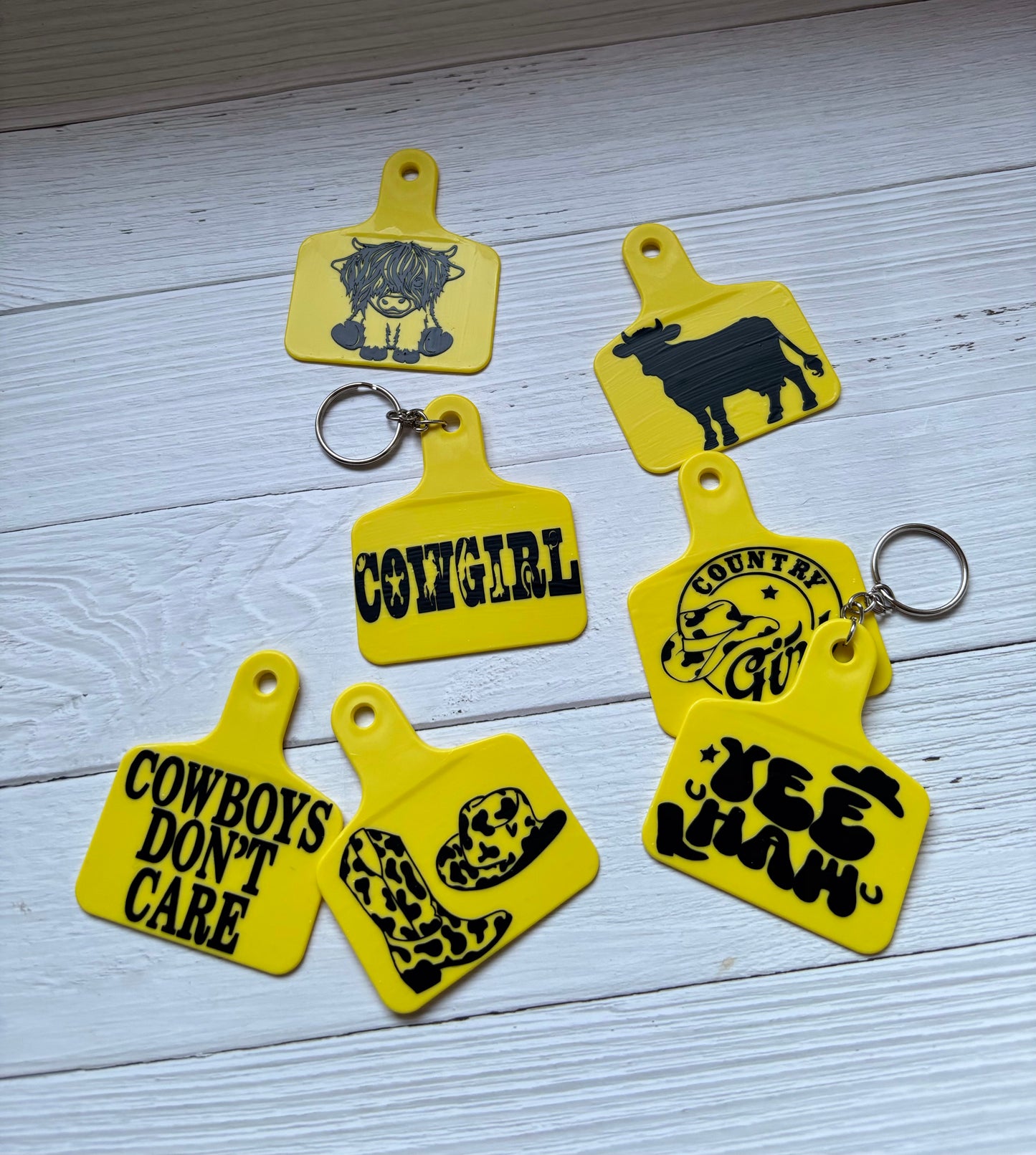 Cow tag keyrings