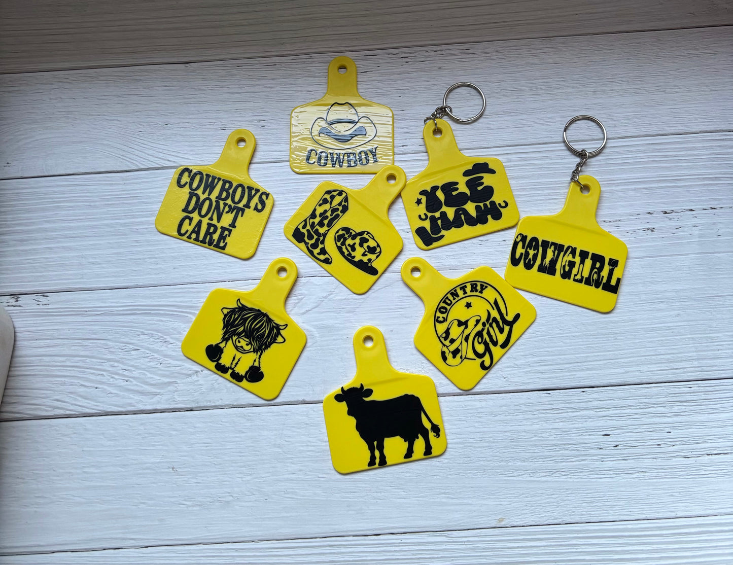 Cow tag keyrings