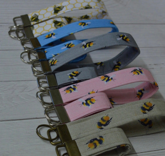 Bumble bee key rings and wristlets