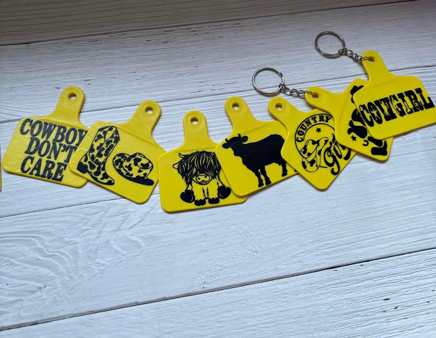 Cow tag keyrings